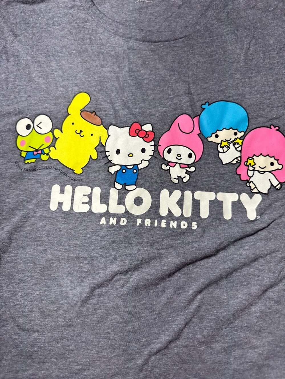 Hello Kitty and Friends grey and multicoloured t shirt